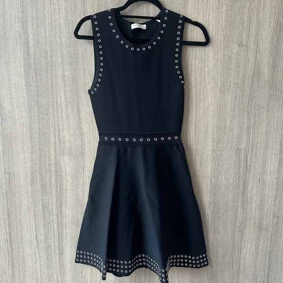 Sandro Black Rivet Fit and Flare Dress- Size 2 - Picture 1 of 3